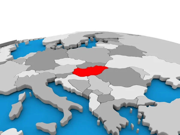 Macaristan kırmızı küre üzerinde — Stok fotoğraf