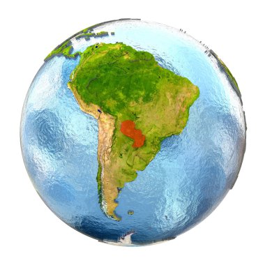 Paraguay tam dünya üzerindeki kırmızı