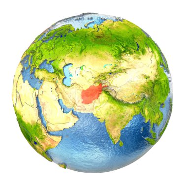 Afganistan tam dünya üzerindeki kırmızı