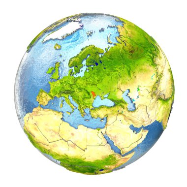Kırmızı tam Dünya'nda Moldova