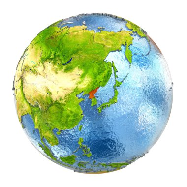 Kuzey Kore kırmızı tam yeryüzünde