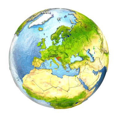 Hırvatistan tam dünya üzerindeki kırmızı