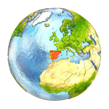 İspanya tam dünya üzerindeki kırmızı