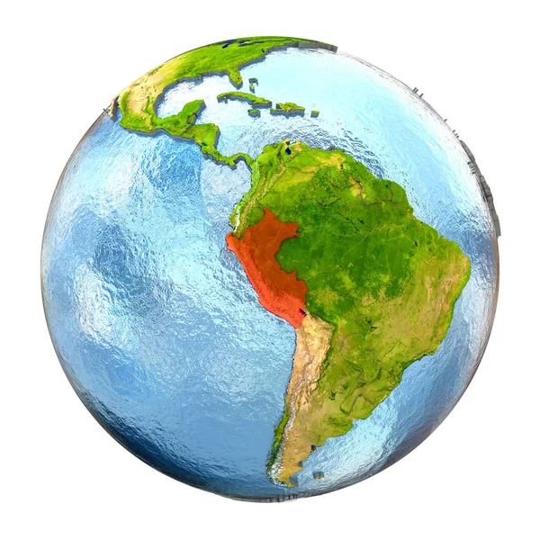Peru na czerwono na pełne ziemi — Zdjęcie stockowe