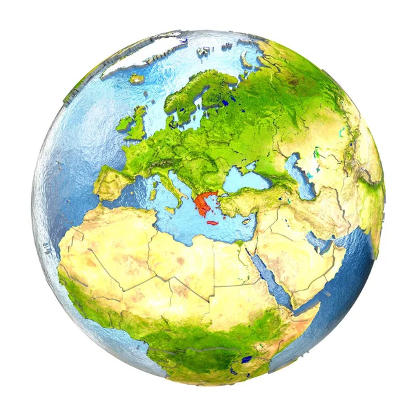 Yunanistan tam dünya üzerindeki kırmızı