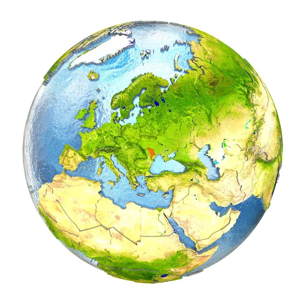 Kırmızı tam Dünya'nda Moldova — Stok fotoğraf