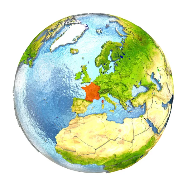 Fransa'da tam dünya üzerindeki kırmızı