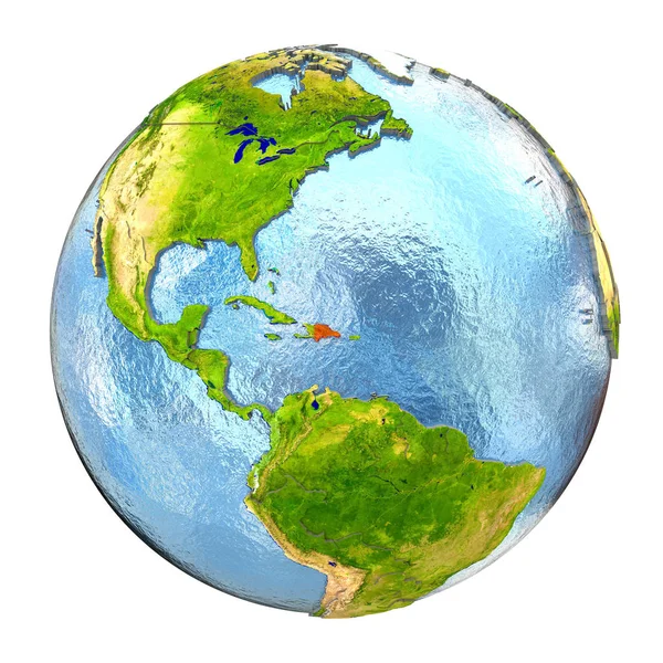 Dominikanska republiken med rött på hela jorden — Stockfoto