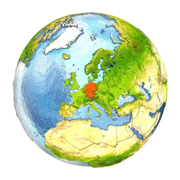 Almanya tam dünya üzerindeki kırmızı