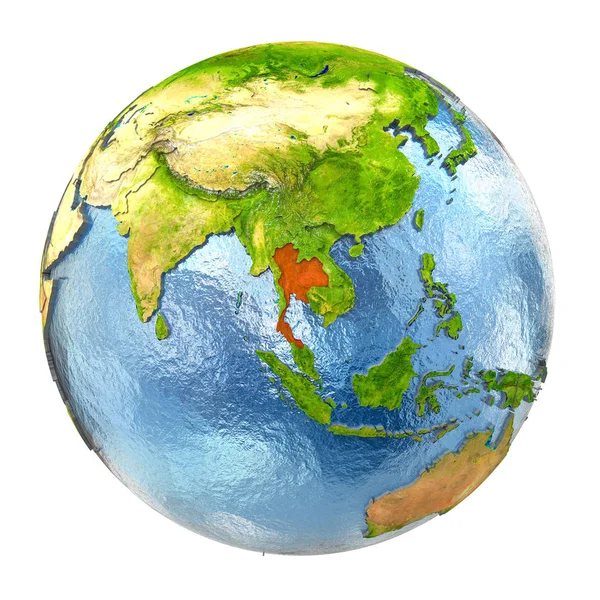 Tailândia em vermelho na Terra cheia — Fotografia de Stock