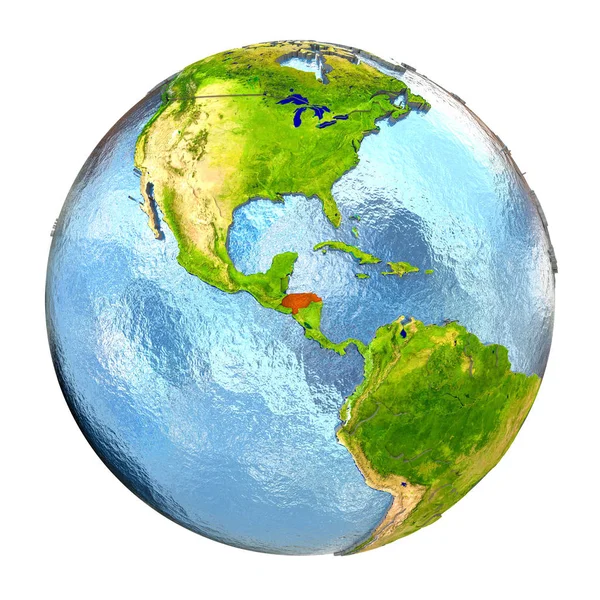 Honduras in het rood op volle aarde — Stockfoto