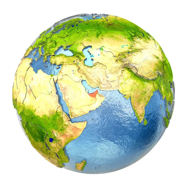 Birleşik Arap Emirlikleri tam dünya üzerindeki kırmızı