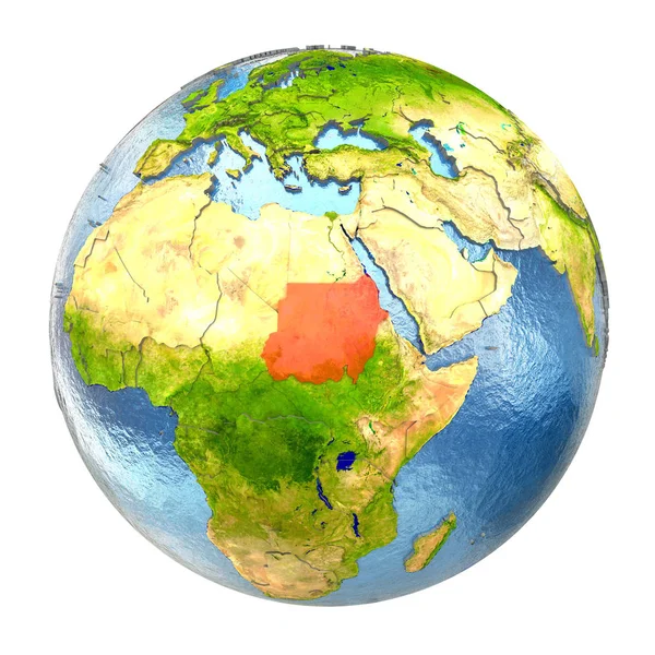 Sudan i rött på hela jorden — Stockfoto