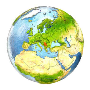 Sırbistan tam dünya üzerindeki kırmızı