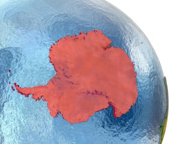Antarktika kırmızı yeryüzünde