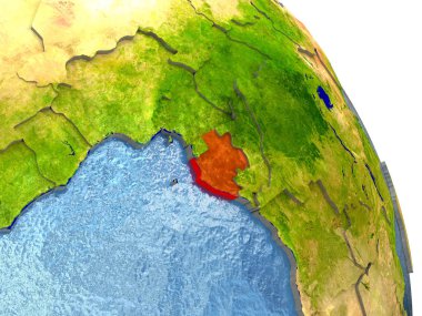 Gabon kırmızı yeryüzünde