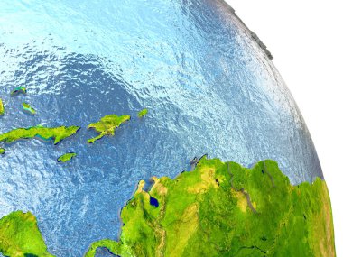 Caribbean kırmızı yeryüzünde