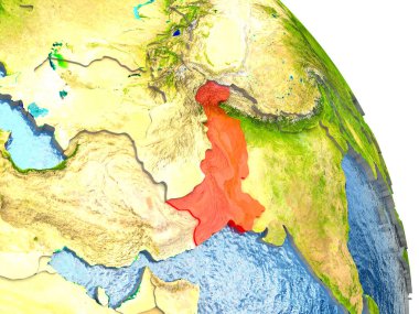 Pakistan kırmızı yeryüzünde