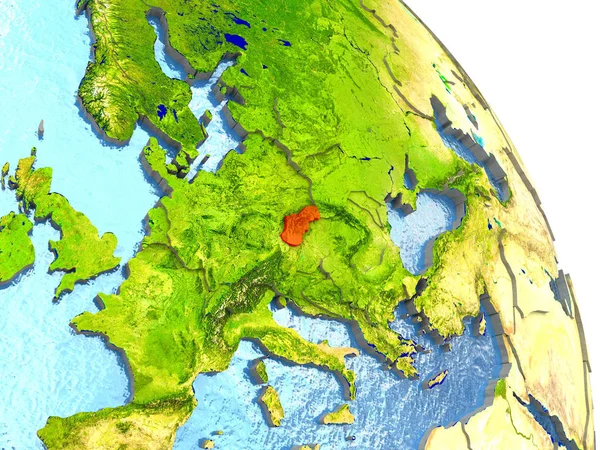 Slovacchia sulla Terra in rosso — Foto Stock