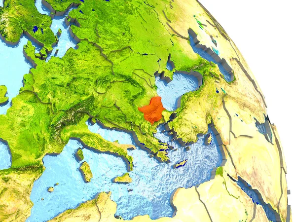 Bulgarien på jorden i rött — Stockfoto