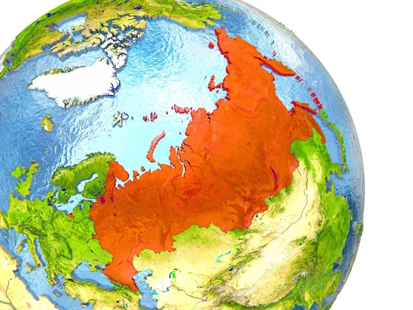 俄罗斯在红地球上 — 图库照片