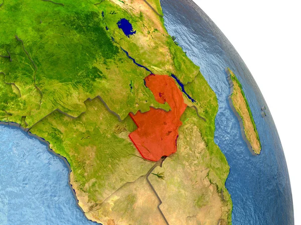 赞比亚在红地球上 — 图库照片