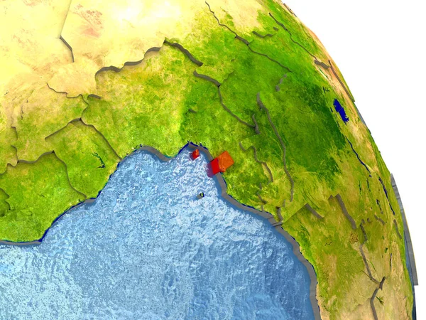 Екваторіальна Гвінея на землі в червоний колір — стокове фото