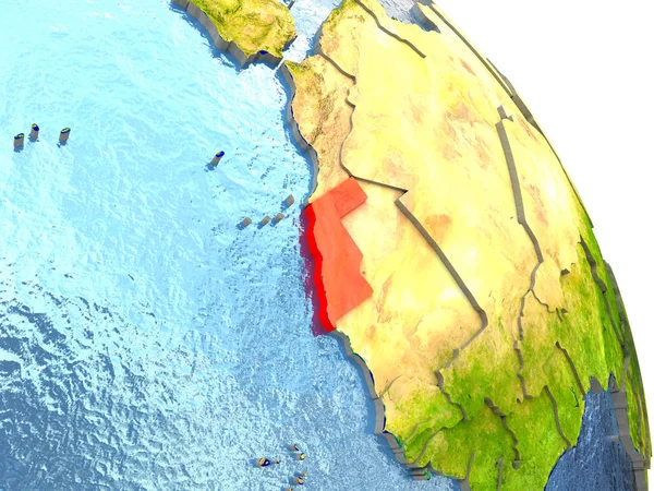 Западная Сахара на Земле в красном — стоковое фото