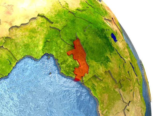 Congo sulla Terra in rosso — Foto Stock
