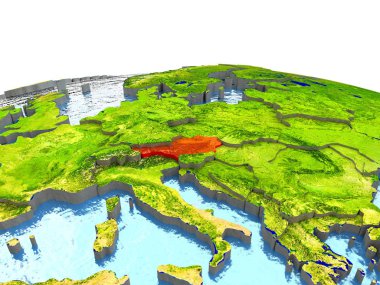 Avusturya kırmızı yeryüzünde