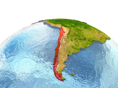 Şili kırmızı yeryüzünde