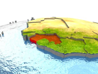 Gine kırmızı yeryüzünde