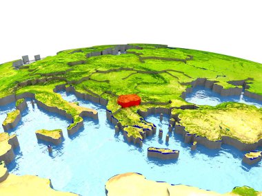 Makedonya kırmızı yeryüzünde