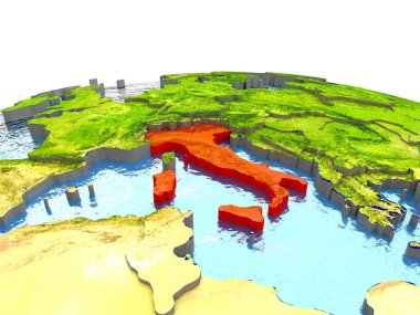 İtalya kırmızı yeryüzünde