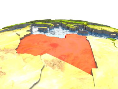 Libya kırmızı yeryüzünde