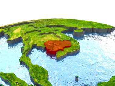 Kamboçya kırmızı yeryüzünde