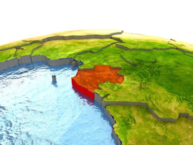 Gabon kırmızı yeryüzünde