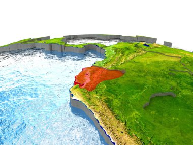 Ekvador kırmızı yeryüzünde