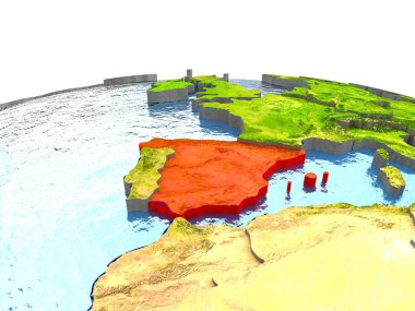 İspanya kırmızı yeryüzünde