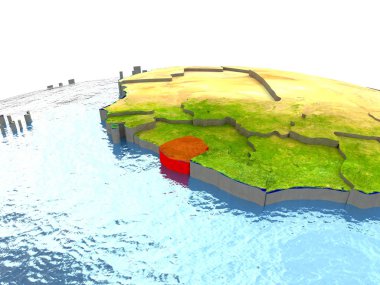 Sierra Leone kırmızı yeryüzünde