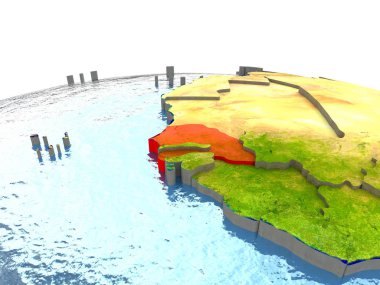 Senegal kırmızı yeryüzünde