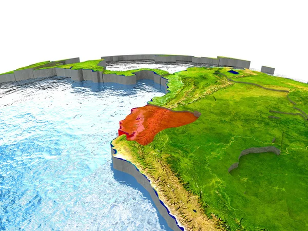 Ekvador kırmızı yeryüzünde