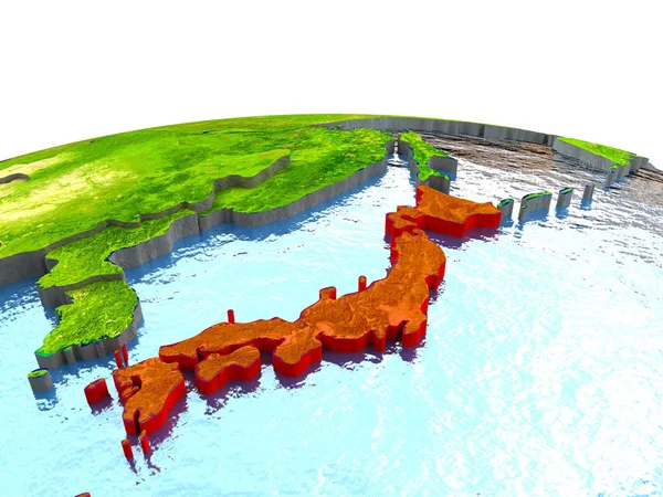 Yeryüzünde kırmızıyla Japonya