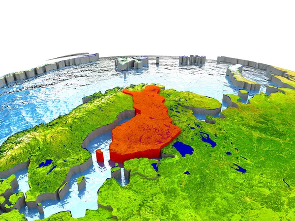 Finlandiya kırmızı yeryüzünde