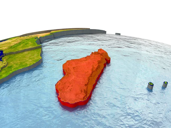 Madagaskar kırmızı yeryüzünde