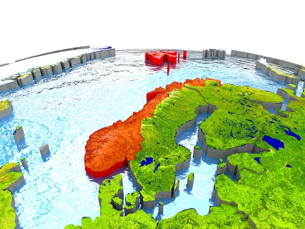 Norveç kırmızı yeryüzünde