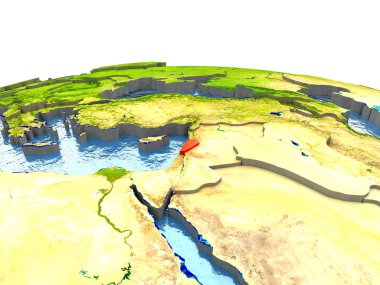 Lübnan kırmızı yeryüzünde