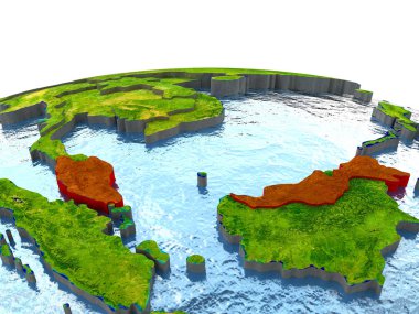 Malezya kırmızı yeryüzünde