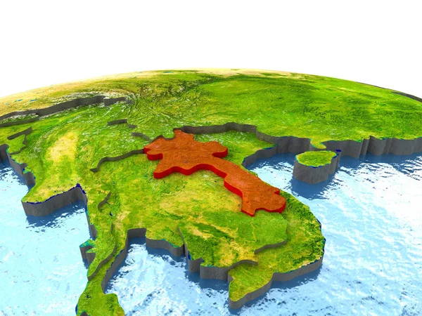 Laos kırmızı yeryüzünde