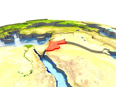 Jordan kırmızı yeryüzünde